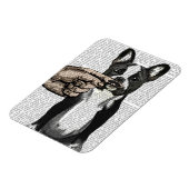 ブルドッグフランスのと指の口ひげ マグネット (左側)