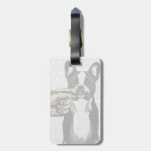 ブルドッグフランスのと指の口ひげ ラゲッジタグ (裏面縦)