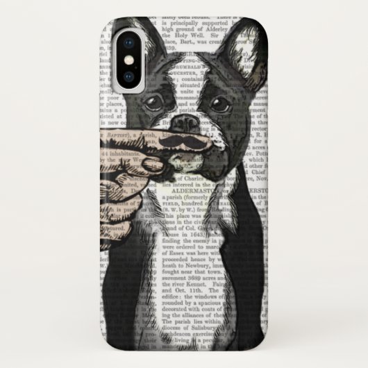 ブルドッグフランスのと指の口ひげ Case-Mate iPhoneケース (裏面)