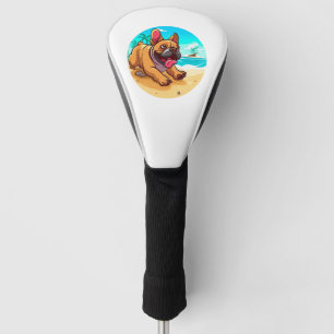 ブルドッグフランスののビーチ ゴルフヘッドカバー