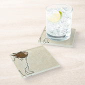 ブルドッグフランスののプロフィール ガラスコースター (アングル)