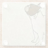 ブルドッグフランスののプロフィール ガラスコースター (裏面)