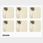 ブルドッグフランスののプロフィール スクエアシール (シート)