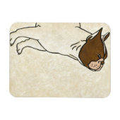 ブルドッグフランスののプロフィール マグネット (横)