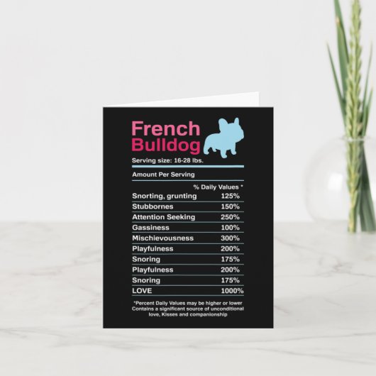 ブルドッグフランスのの原料リスト カード (正面)
