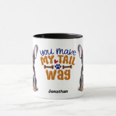 ブルドッグフランスのの子犬が私の尾を振る マグカップ (中央)