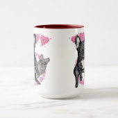 ブルドッグフランスのの子犬の愛 マグカップ (中央)