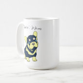 ブルドッグフランスのの子犬の漫画 コーヒーマグカップ (正面左)