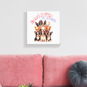 ブルドッグフランスのの子犬の犬のオーナーフランス キャンバスプリント (インサイチュ (リビング))