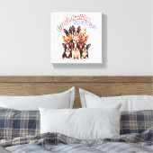 ブルドッグフランスのの子犬の犬のオーナーフランス キャンバスプリント (インサイチュ (寝室))