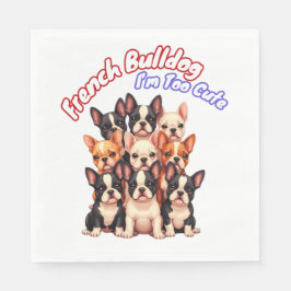 ブルドッグフランスのの子犬の犬のオーナーフランス スタンダードランチョンナプキン