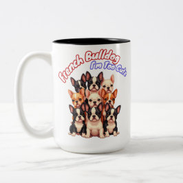 ブルドッグフランスのの子犬の犬のオーナーフランス ツートーンマグカップ