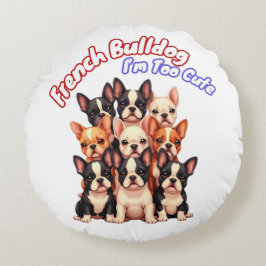 ブルドッグフランスのの子犬の犬のオーナーフランス ラウンドクッション