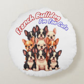 ブルドッグフランスのの子犬の犬のオーナーフランス ラウンドクッション (裏面)