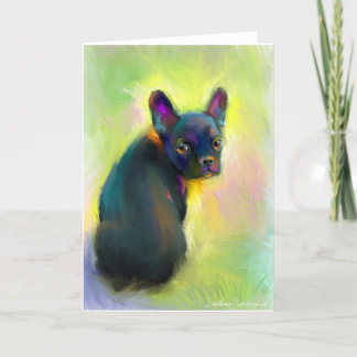 ブルドッグフランスのの子犬の芸術 カード