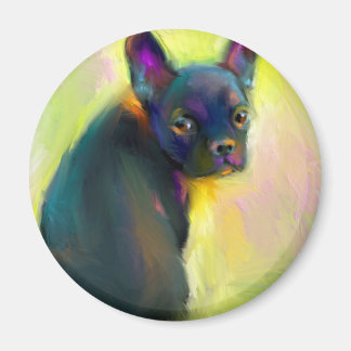 ブルドッグフランスのの子犬の芸術 マグネット