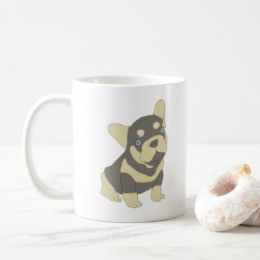 ブルドッグフランスのの子犬 コーヒーマグカップ (ドーナツ)