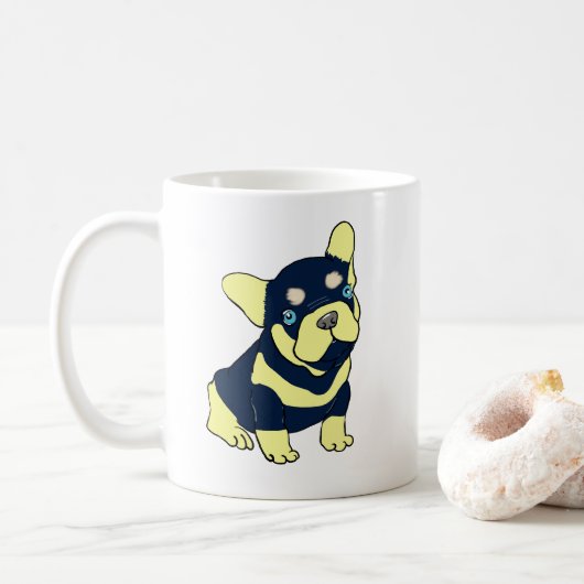 ブルドッグフランスのの子犬 コーヒーマグカップ (ドーナツ)