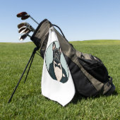 ブルドッグフランスのの子犬 ゴルフタオル (グリーン)