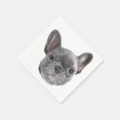 ブルドッグフランスのの子犬 スタンダードカクテルナプキン (角)