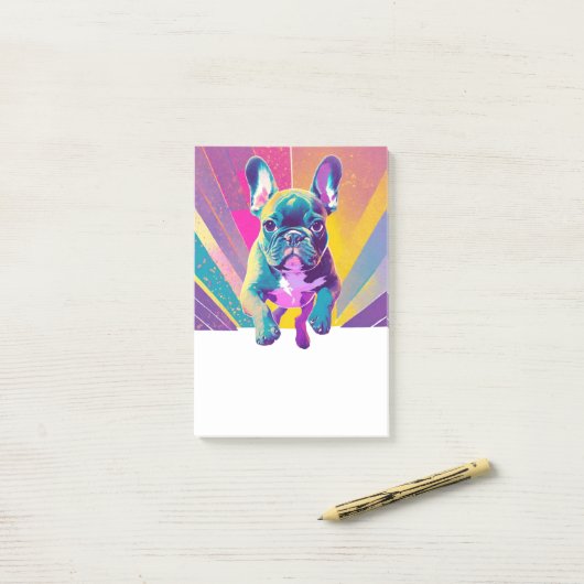 ブルドッグフランスのの子犬 ポストイット (デスク上)