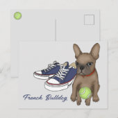 ブルドッグフランスのの子犬 ポストカード (正面/裏面)