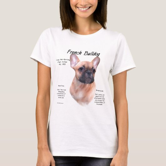 ブルドッグフランスのの歴史デザイン Tシャツ (正面)