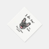 ブルドッグフランスのの結婚カクテルナプキン スタンダードカクテルナプキン (角)