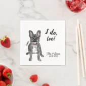 ブルドッグフランスのの結婚カクテルナプキン スタンダードカクテルナプキン (インサイチュ)