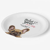 ブルドッグフランスのの結婚感謝を ペーパープレート (アングル)