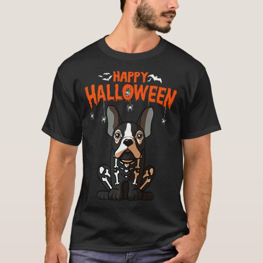 ブルドッグフランスのの衣装ドッグハロウィーン Tシャツ (正面)