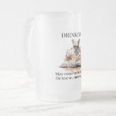 ブルドッグフランスのの読飲み物は記憶障害を引き起こす可能性がある フロストグラスビールジョッキ (正面左)