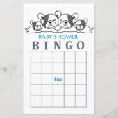 ブルドッグフランスのの赤ちゃんシャワービンゴカード (正面)