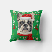 ブルドッグフランスのの醜いクリスマス クッション (裏面)