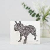 ブルドッグフランスのはがき ポストカード (スタンド正面)