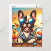 ブルドッグフランスのはがき ポストカード (正面/裏面)