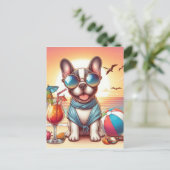 ブルドッグフランスのはがき ポストカード (スタンド正面)