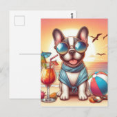 ブルドッグフランスのはがき ポストカード (正面/裏面)