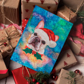 ブルドッグフランスのは犬のクリスマスを育てる シーズンポストカード