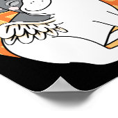 ブルドッグフランスのアイスクリームフレンチー誕生日 ポスター (角)