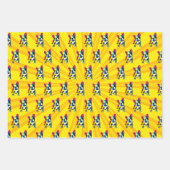 ブルドッグフランスのアポップ・アートのート ラッピングペーパーシート (正面)