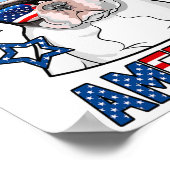 ブルドッグフランスのアメリカ4th Of 7月の男性女性連盟 ポスター (角)