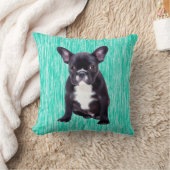 ブルドッグフランスのアートポートレート クッション (ブランケット)