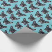 ブルドッグフランスのアートポートレート ラッピングペーパー (角)