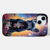 ブルドッグフランスのアートモノグラム Case-Mate iPhoneケース (裏面 (横))