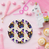 ブルドッグフランスのアート紙プレート ペーパープレート (パーティー)