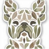 ブルドッグフランスのアート シール (正面)