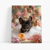 ブルドッグフランスのアート |バスタブの中のフランス語 キャンバスプリント