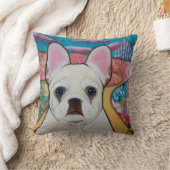 ブルドッグフランスのイエローレンガロード装飾用クッション クッション (ブランケット)