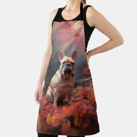 ブルドッグフランスのイン紅葉秋インスパイア エプロン (インサイチュ)